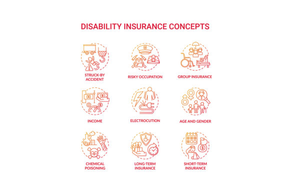 A Designer's Take on Disability Insurance Concept Icons
