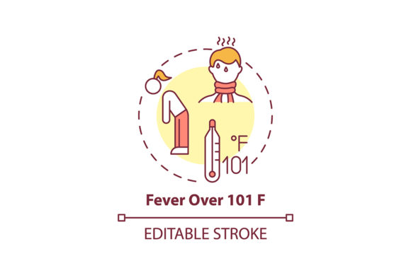 Assessing Fever over 101 F Icon for Embroidery Projects
